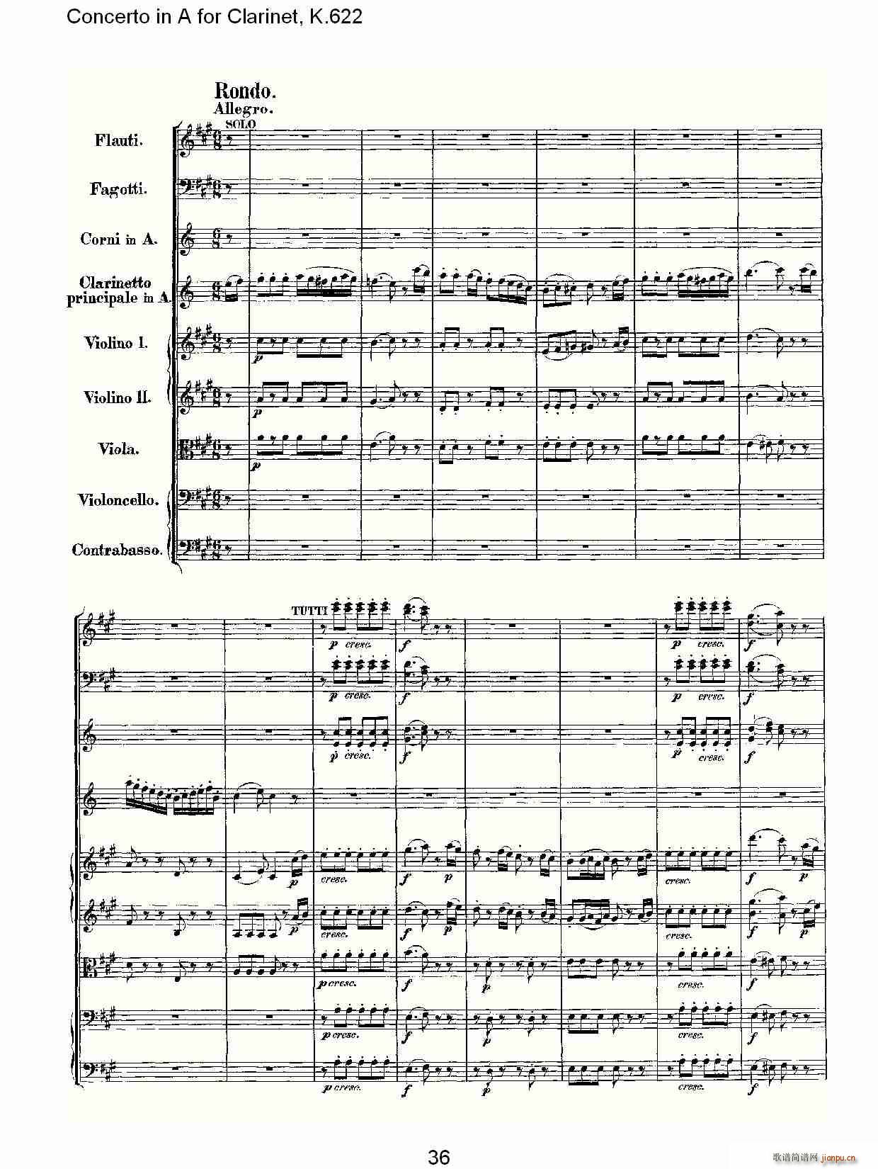 Concerto in A for Clarinet, K.622(λɹV)6