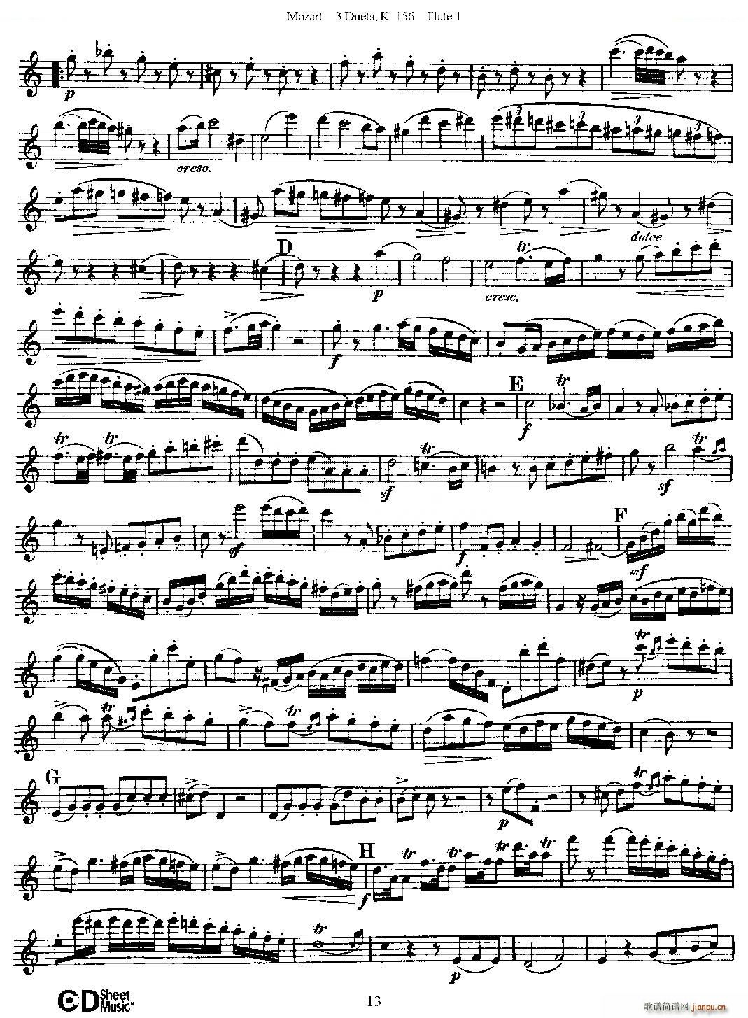 3 Duets K 156 ֮һL  K156̖(ho) ~(ѺV)13