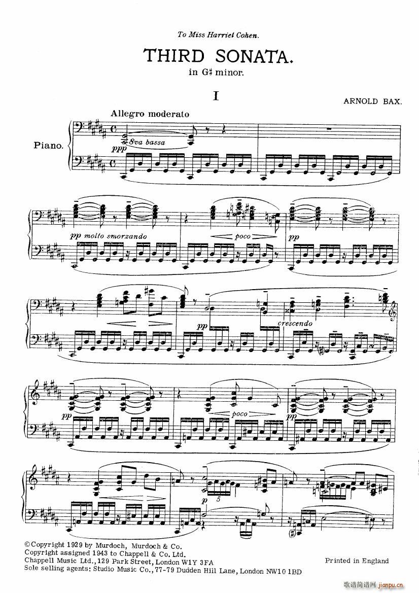 Bax Sonata No 3(V)1