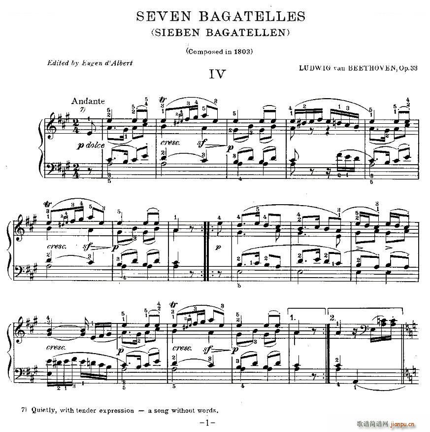 ؐСƷ Bagatelles Op 33 ֮(V)1