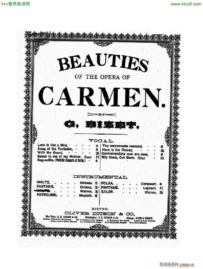 Bizet Carmen Waltz arr Warren(V)1
