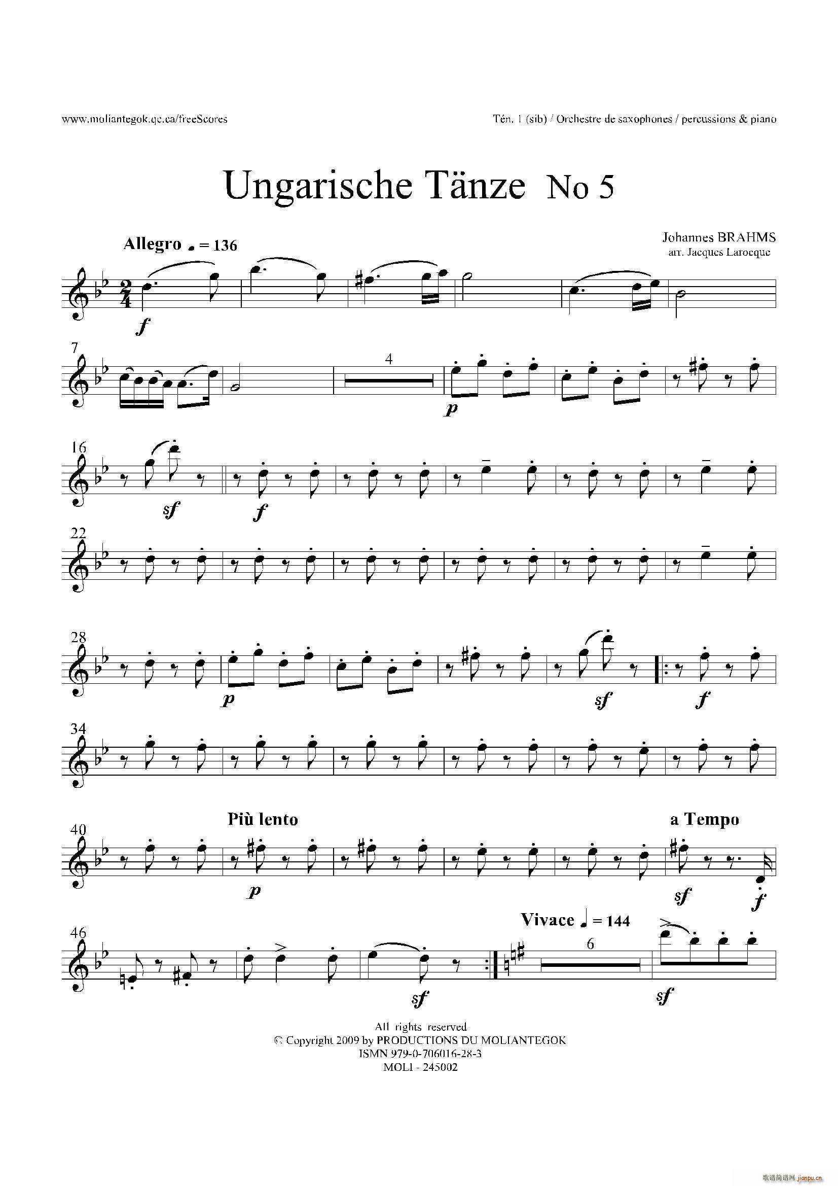 Ungarische Tnze No 5 ʮ?Ten 1 2 3?(V)1
