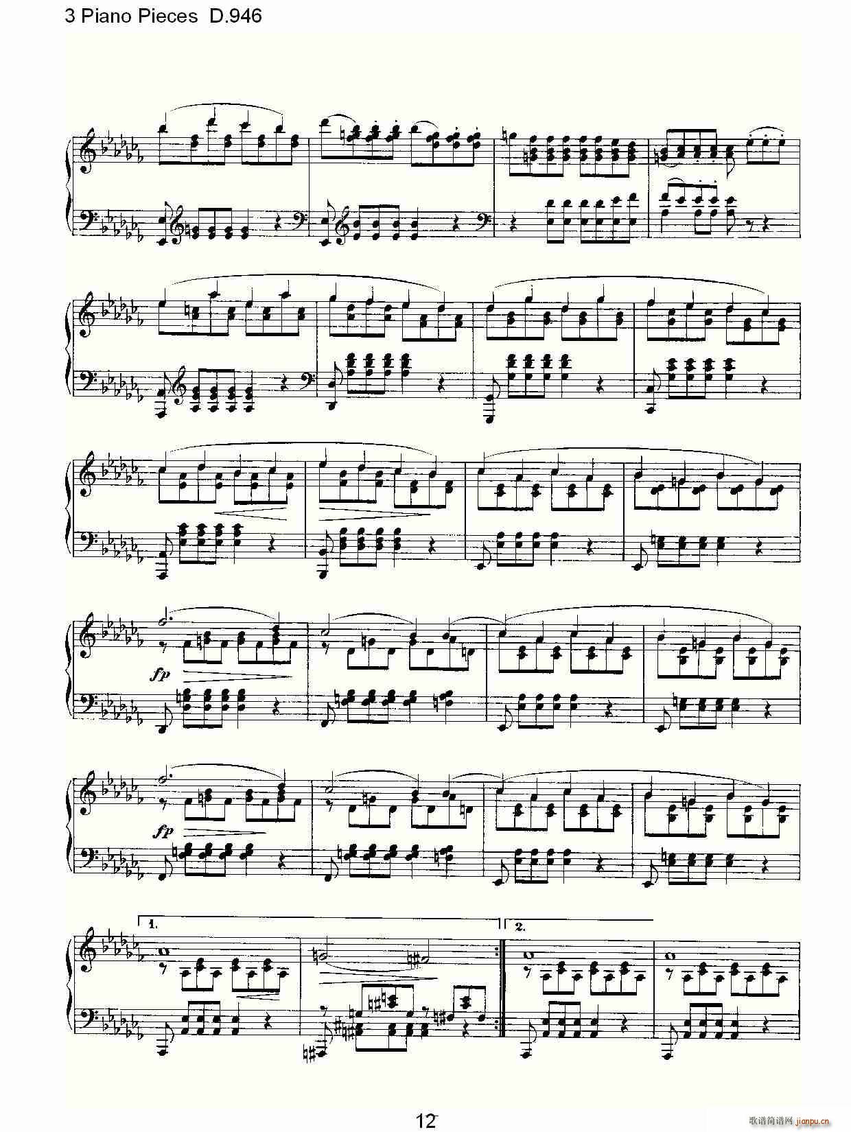 3 Piano Pieces D.946(V)12