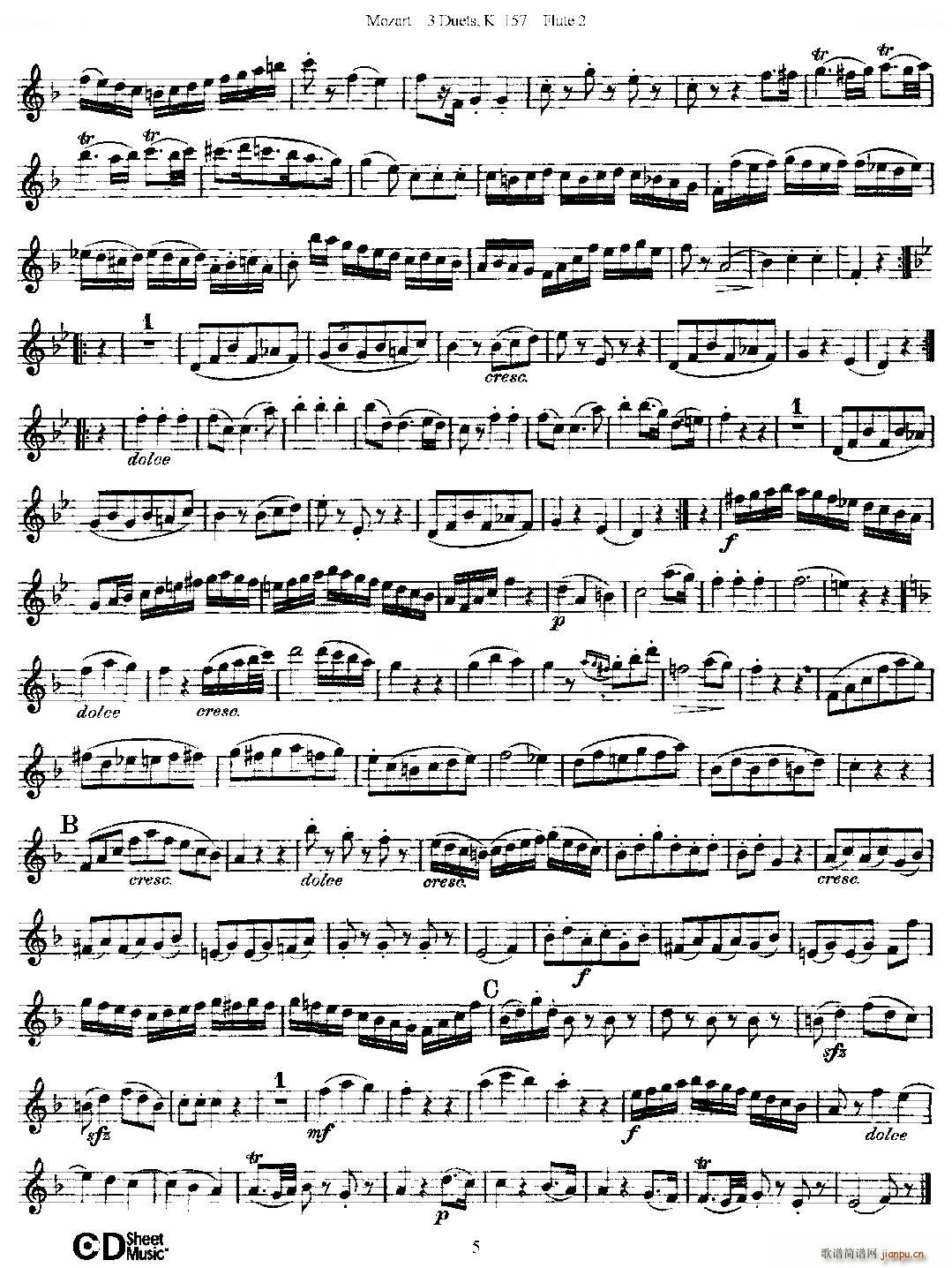 3 Duets K 157 ֮ڶL  K157̖ ~(ѺV)5