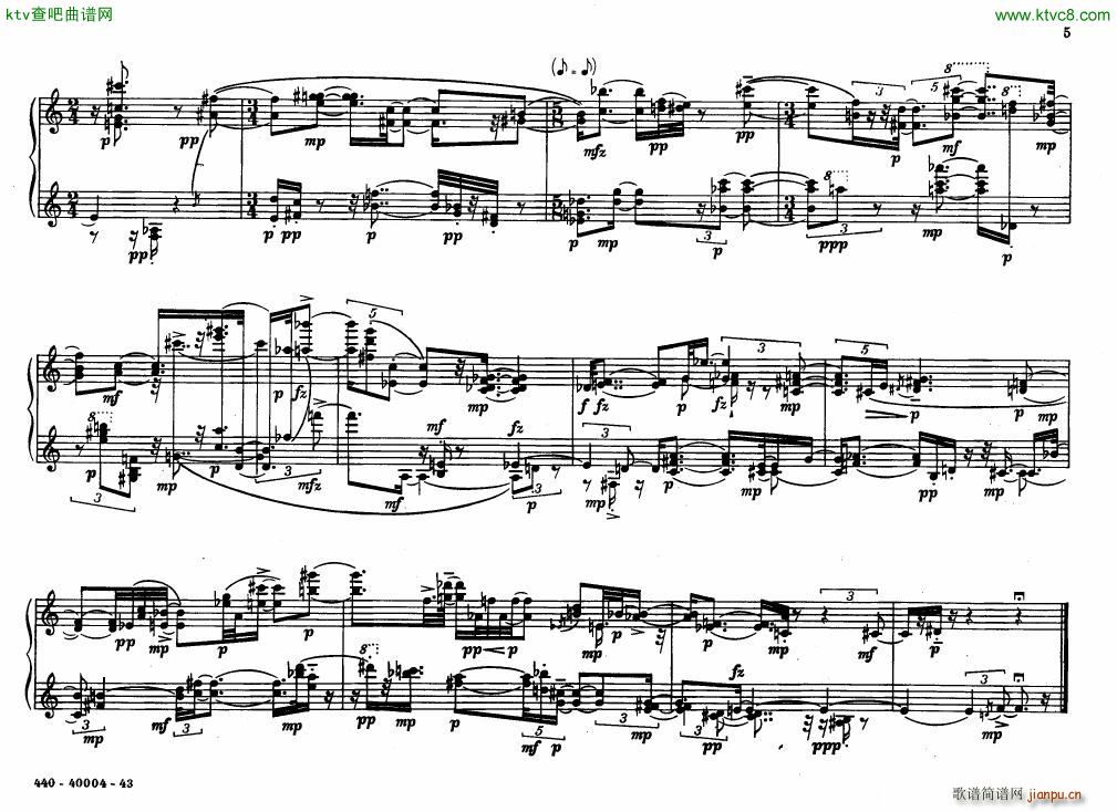 Bolcom 12 etudes for piano(V)5
