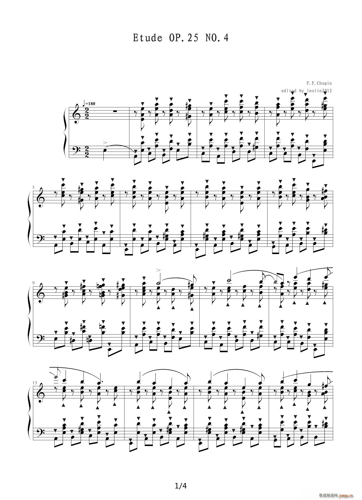 Chopin Ф (x) Op 25 No 4  C{(dio)(V)1