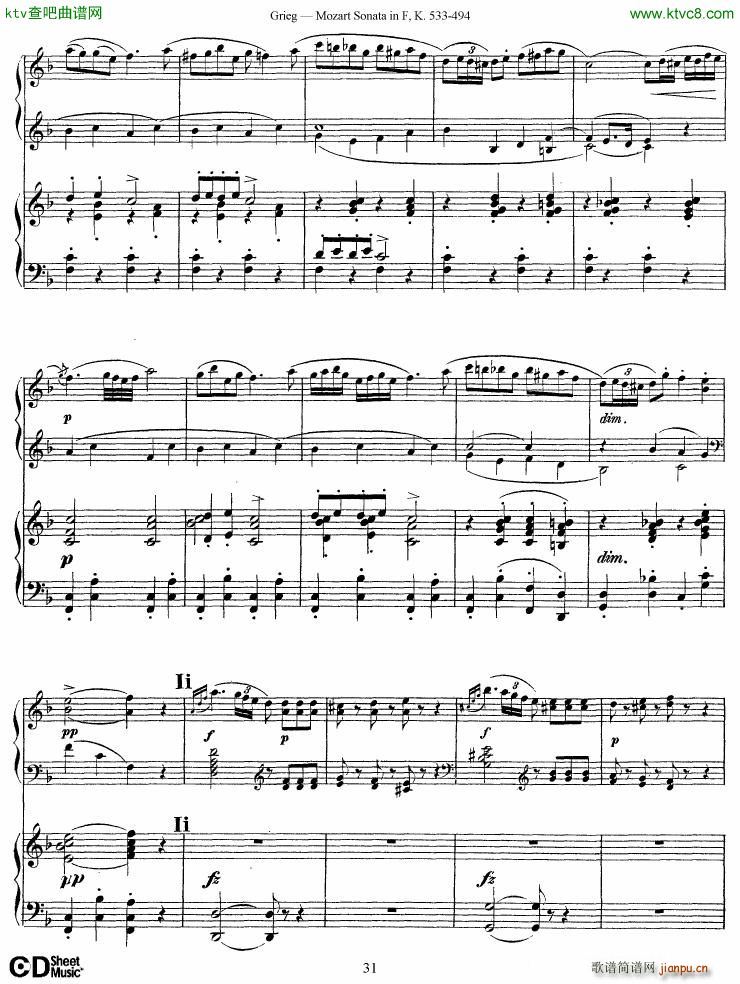 Grieg Sonata K 533 Mozart 2nd Piano Grieg(V)31