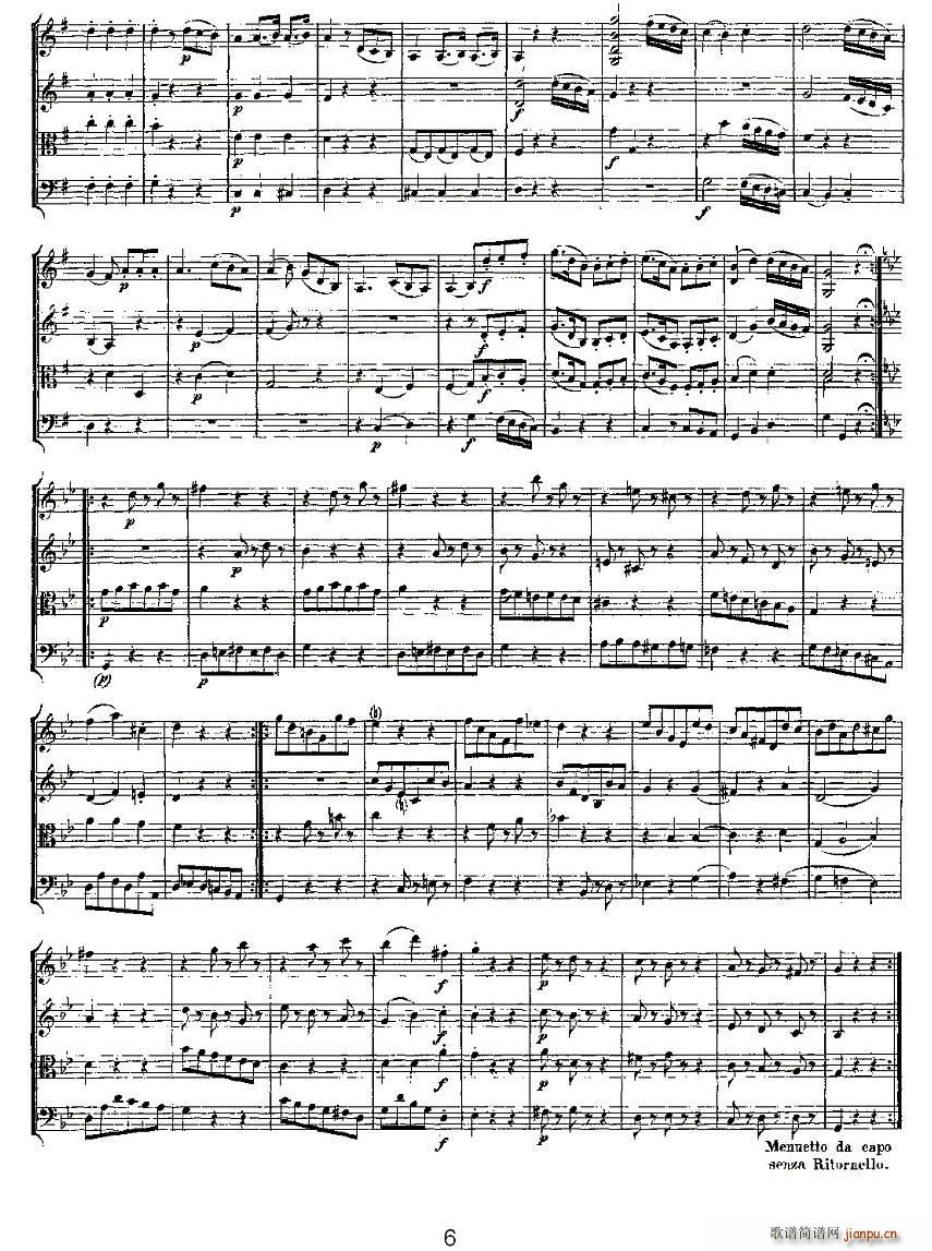 Quartet No 3 in G Major K 156 G{(dio)Ҙ(V)6