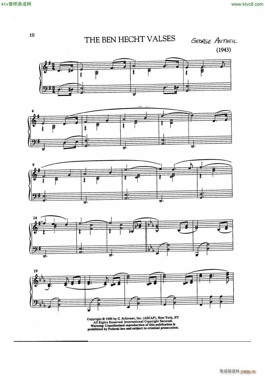 Antheil Ben Hecht Valses(V)1