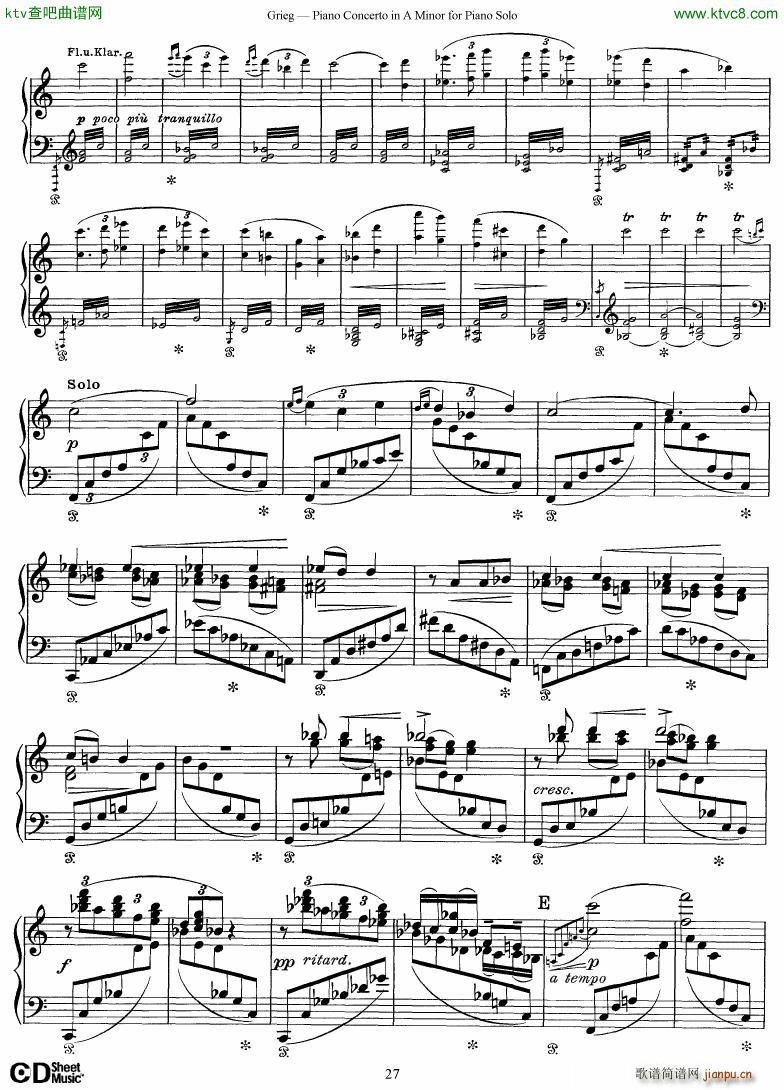Grieg Piano Concerto solo arr 2 byGrieg(V)27