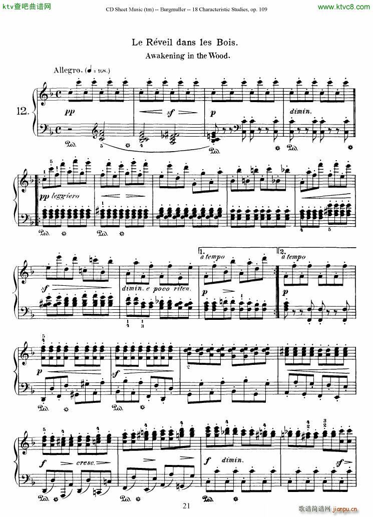 Burgmuller 18 characteristic studies op109(V)21