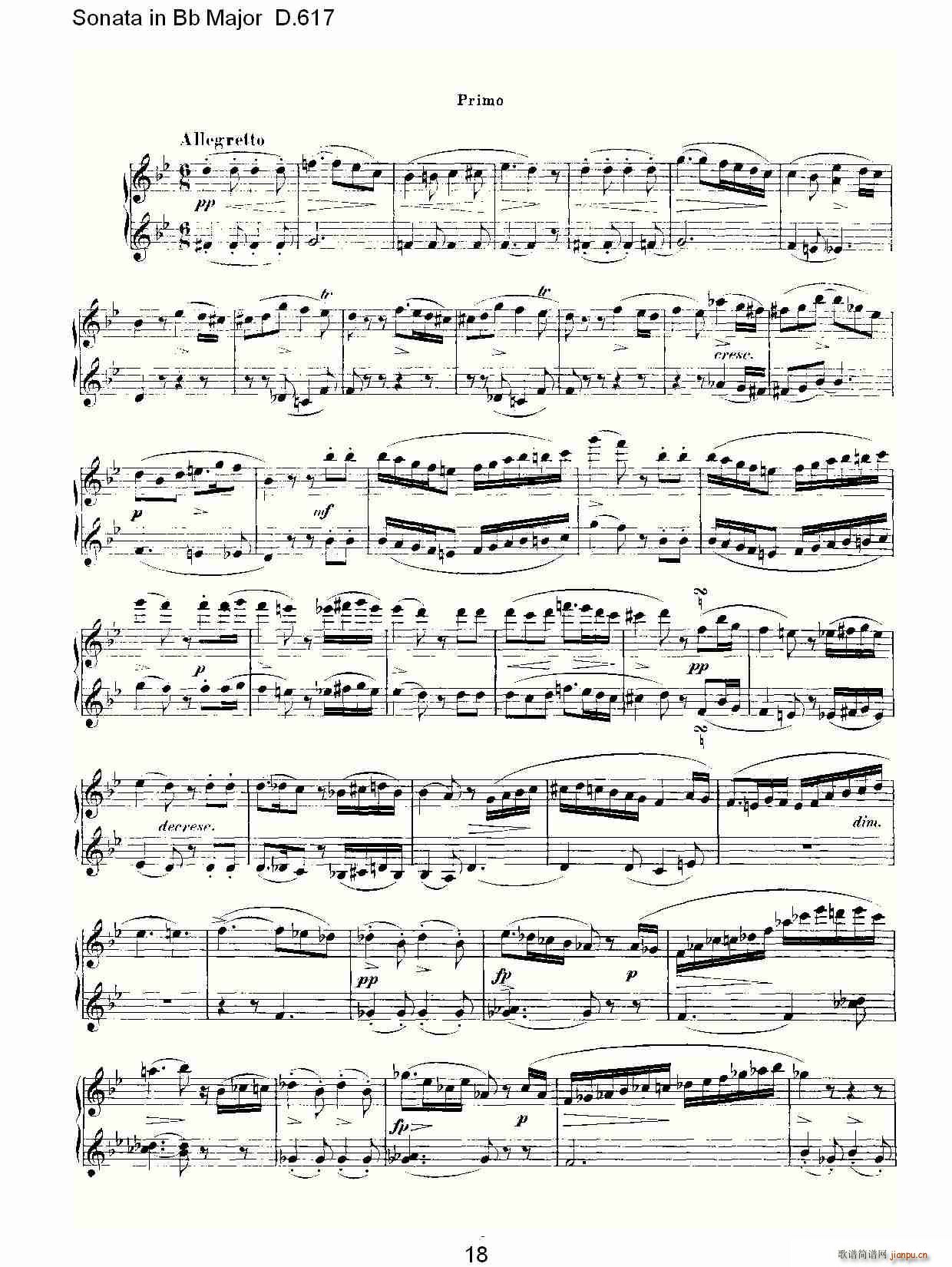 Sonata in Bb Major D.617(ʮּ)18