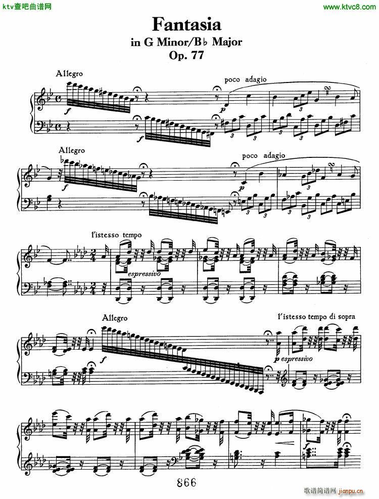 Beethoven op 77 Fantasia in g(V)1