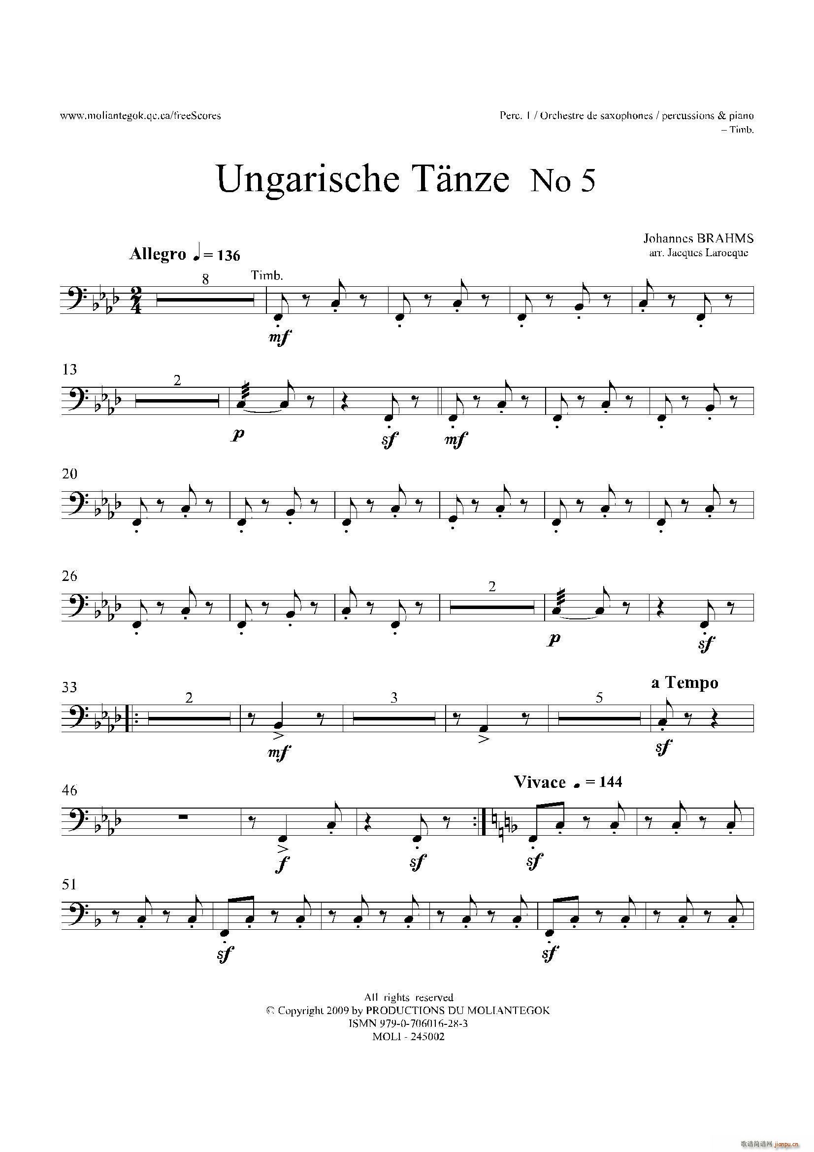 Ungarische Tnze No 5 ʮPerc 1 2 3 4 5?(V)1