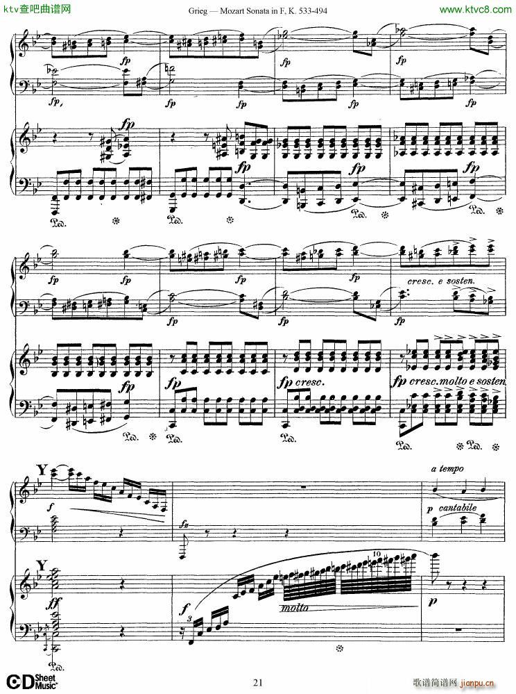 Grieg Sonata K 533 Mozart 2nd Piano Grieg(V)21