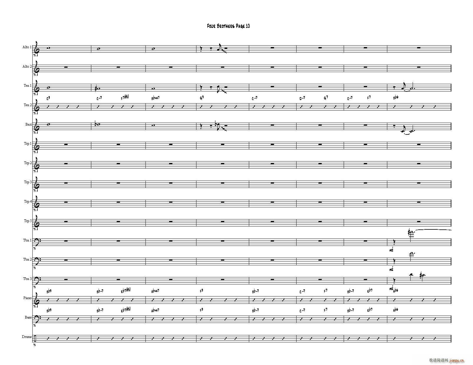 Four Brothers Big Band score(V)10