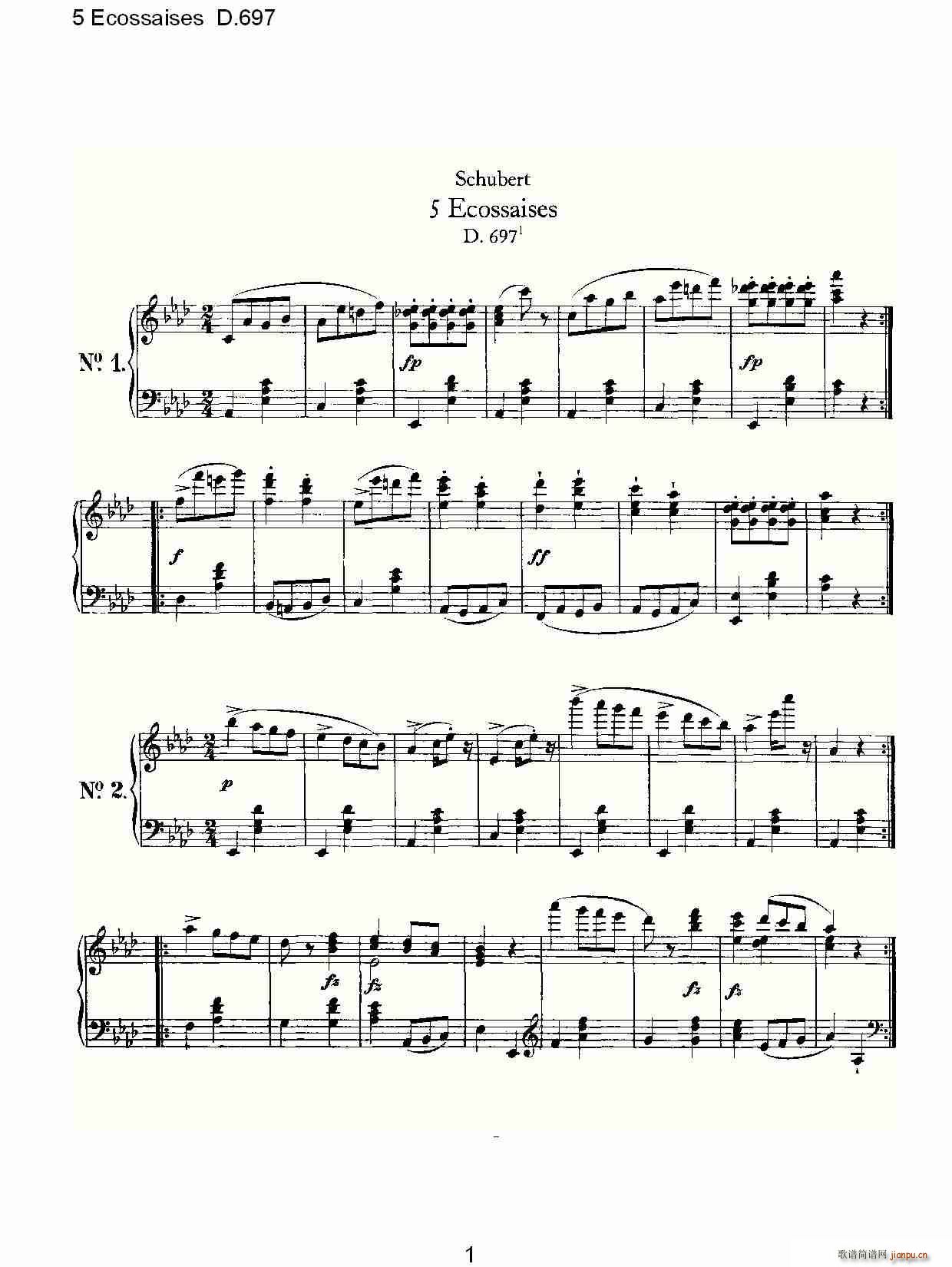 5 Ecossaises D.697(ʮּ)1