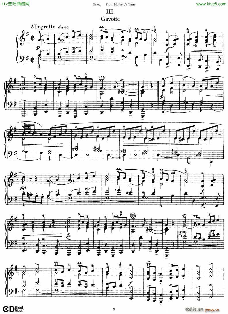 Grieg From Holberg s Time 1 5(V)9