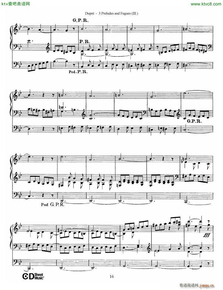 Dupr Prelude Fugue in G minor Op 7 No 3(V)16