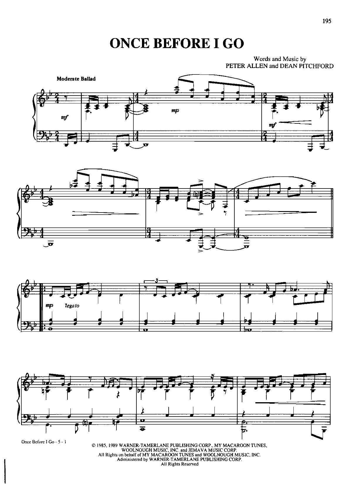 ONCE BEFORE I GO Dan Coates {(dio) (V)1
