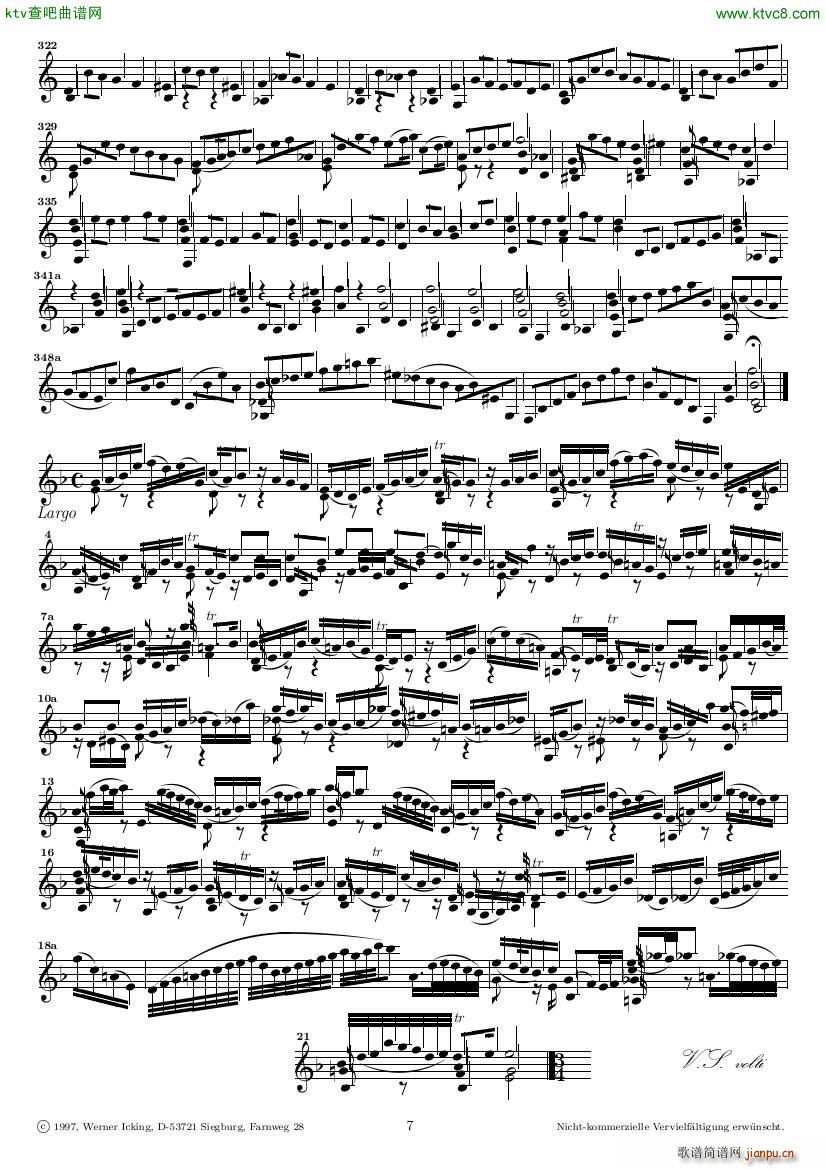 Bach JS BWV 1005 Sonata for Solo Violin in C(V)7