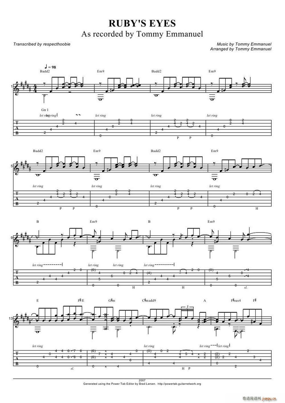 tommy emmanuel rubys eyes ָ(V)1