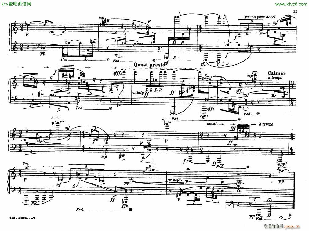 Bolcom 12 etudes for piano(V)11