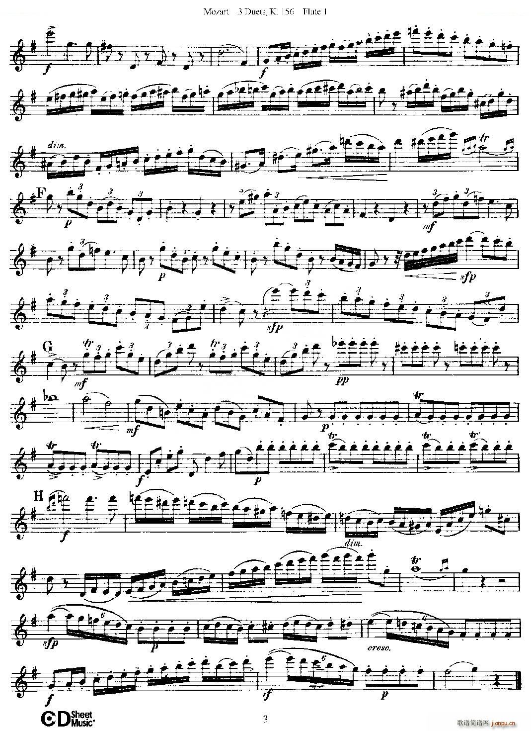 3 Duets K 156 ֮һL  K156̖(ho) ~(ѺV)3