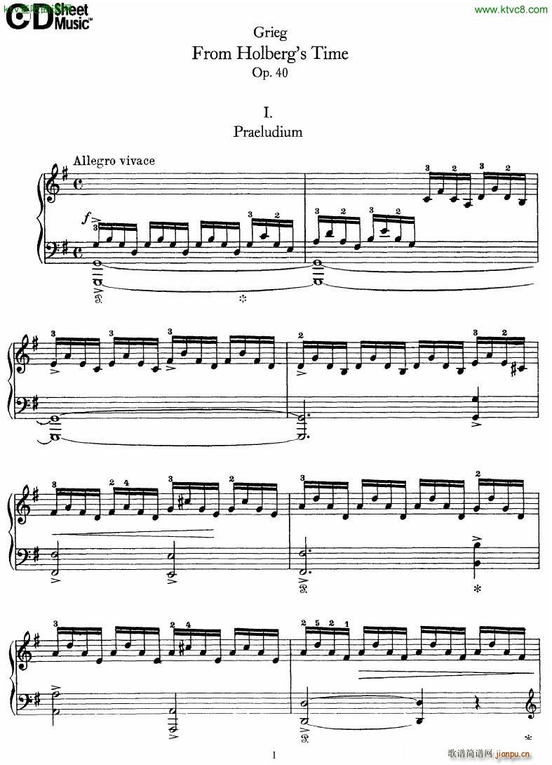 Grieg From Holberg s Time 1 5(V)1