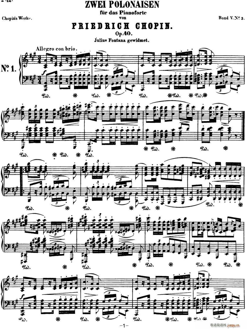 Ф m ܊ Op 40 No 1 A{(dio) Polonaise(V)1