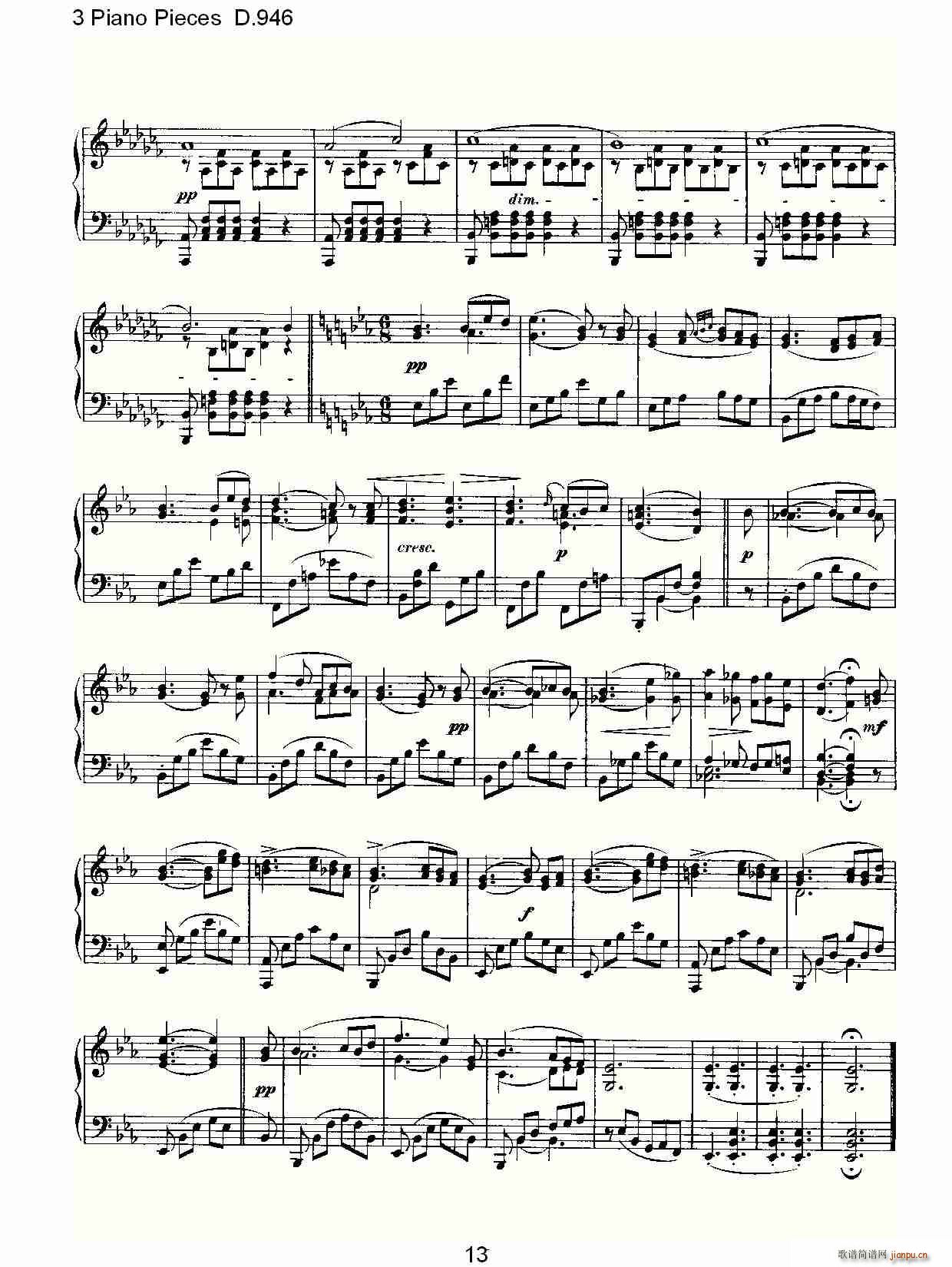 3 Piano Pieces D.946(V)13