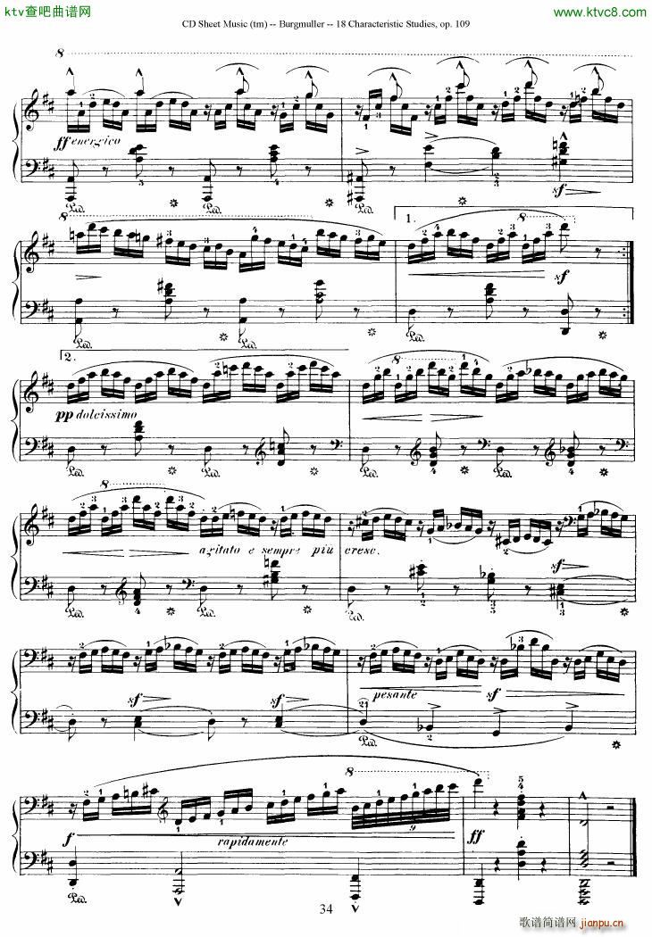 Burgmuller 18 characteristic studies op109(V)34