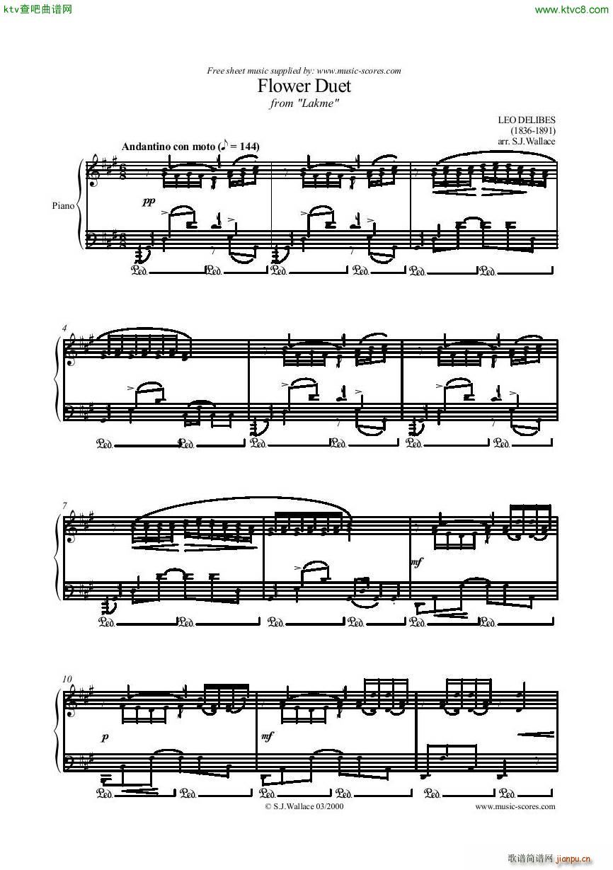 L Delibes Flower Duet from Lakme for piano(V)1