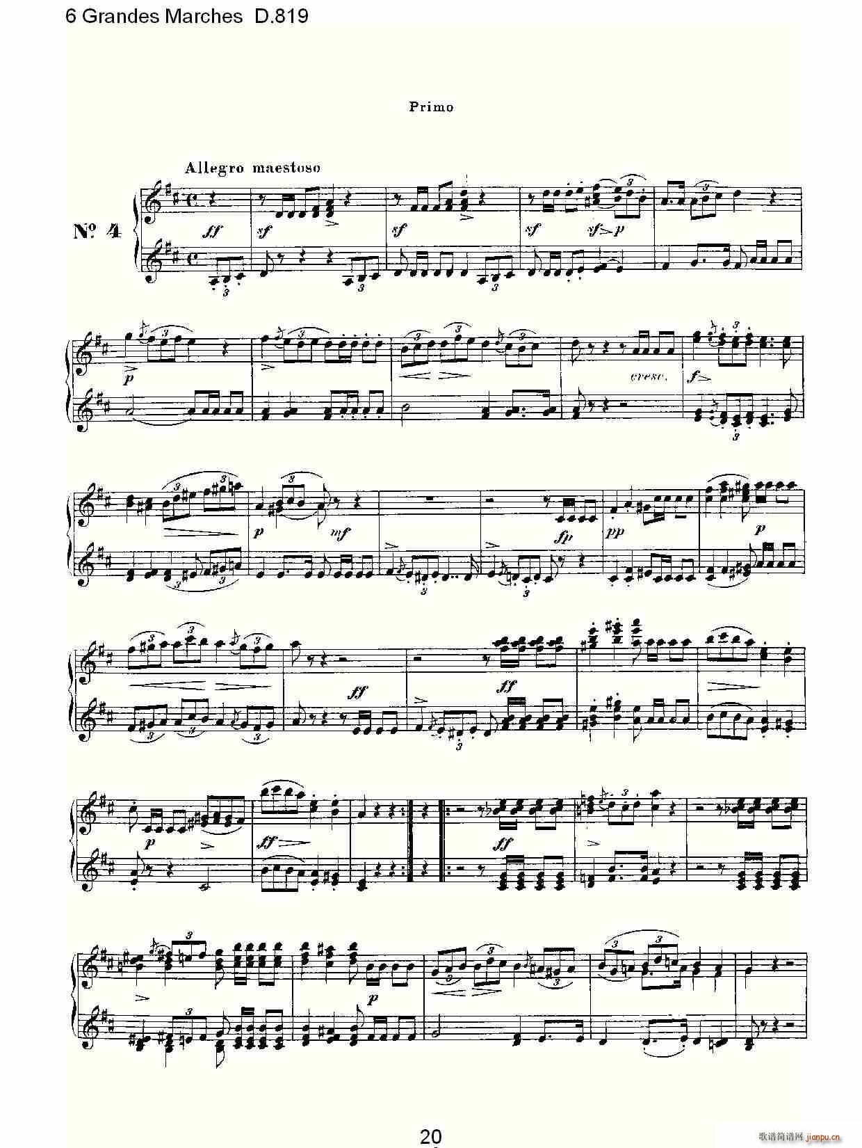 6 Grandes Marches D.819(ʮּ)20
