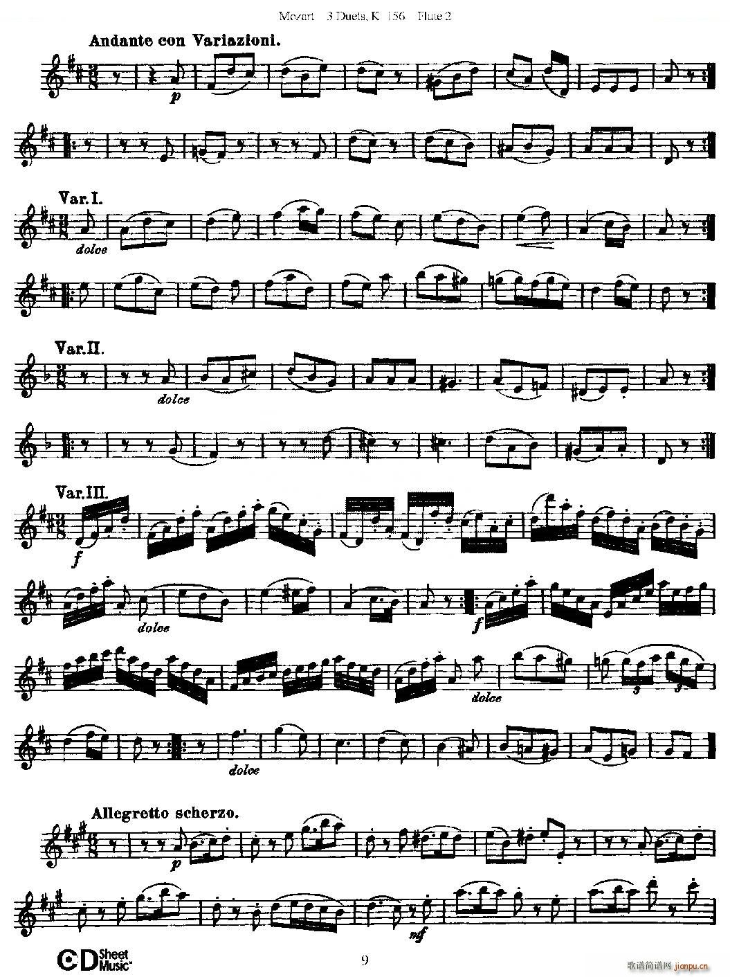 3 Duets K 156 ֮ڶL  K156̖ ~(ѺV)9
