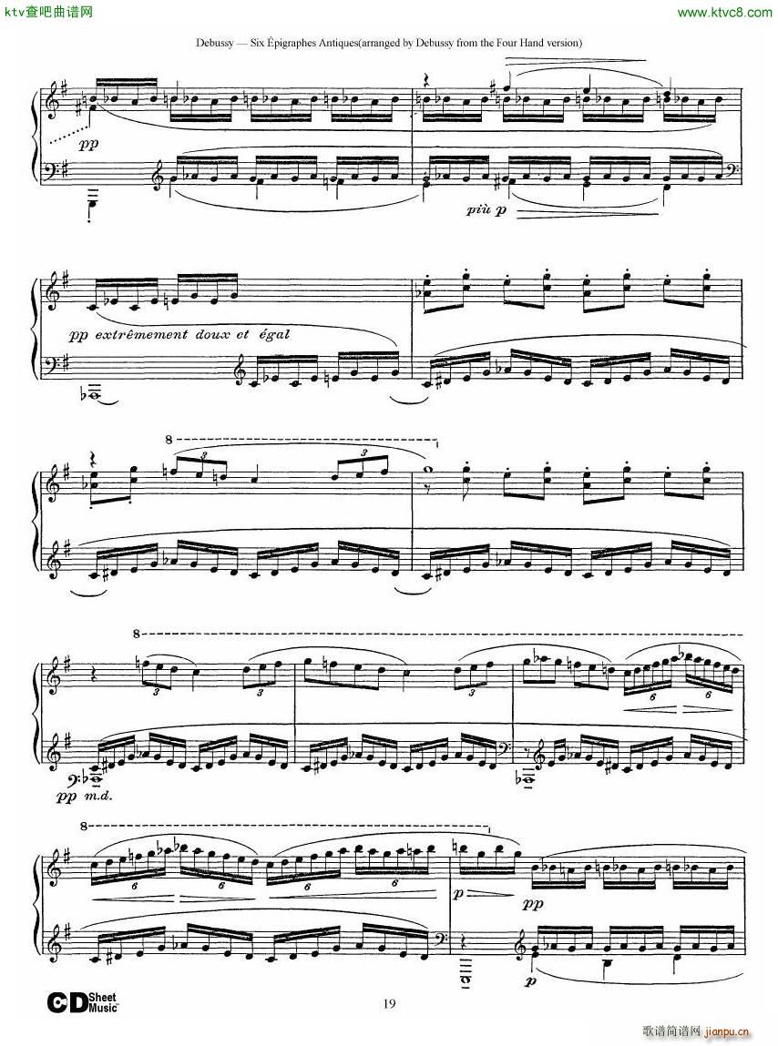 Debussy Sex pigraphes Antique 1 Piano(V)19