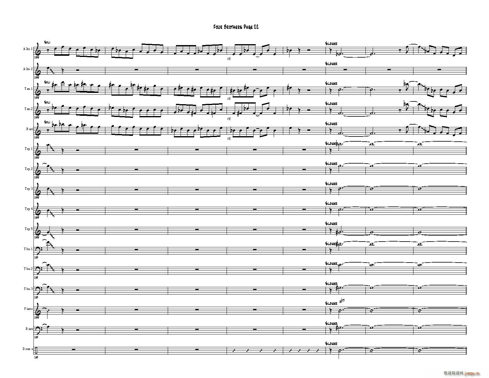 Four Brothers Big Band score(V)22