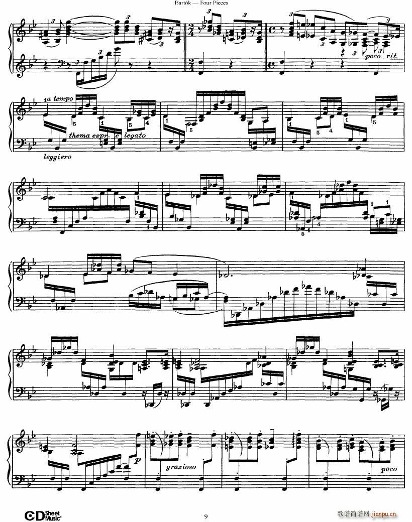 Bartok DD 71 Four Piano Pieces(V)9
