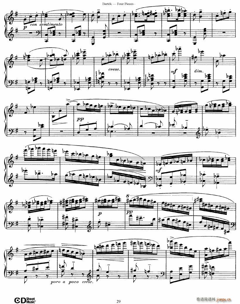 Bartok DD 71 Four Piano Pieces(V)29