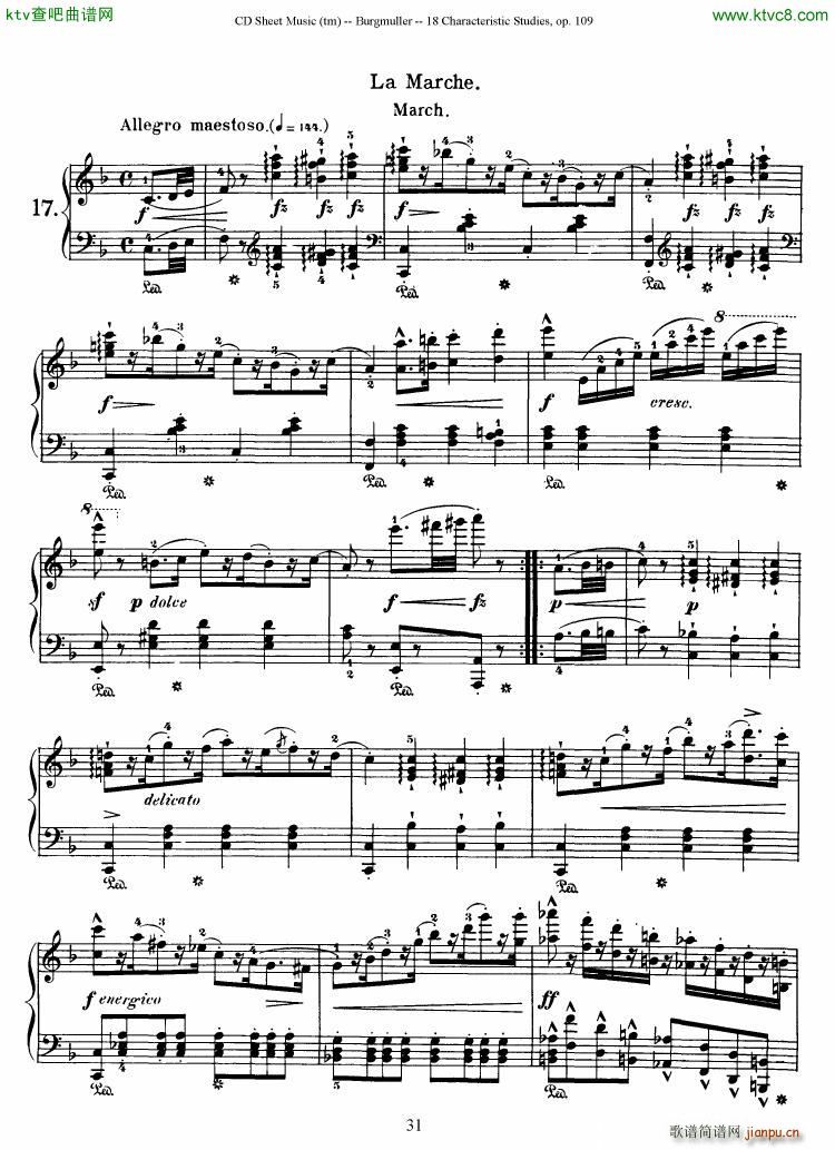 Burgmuller 18 characteristic studies op109(V)31