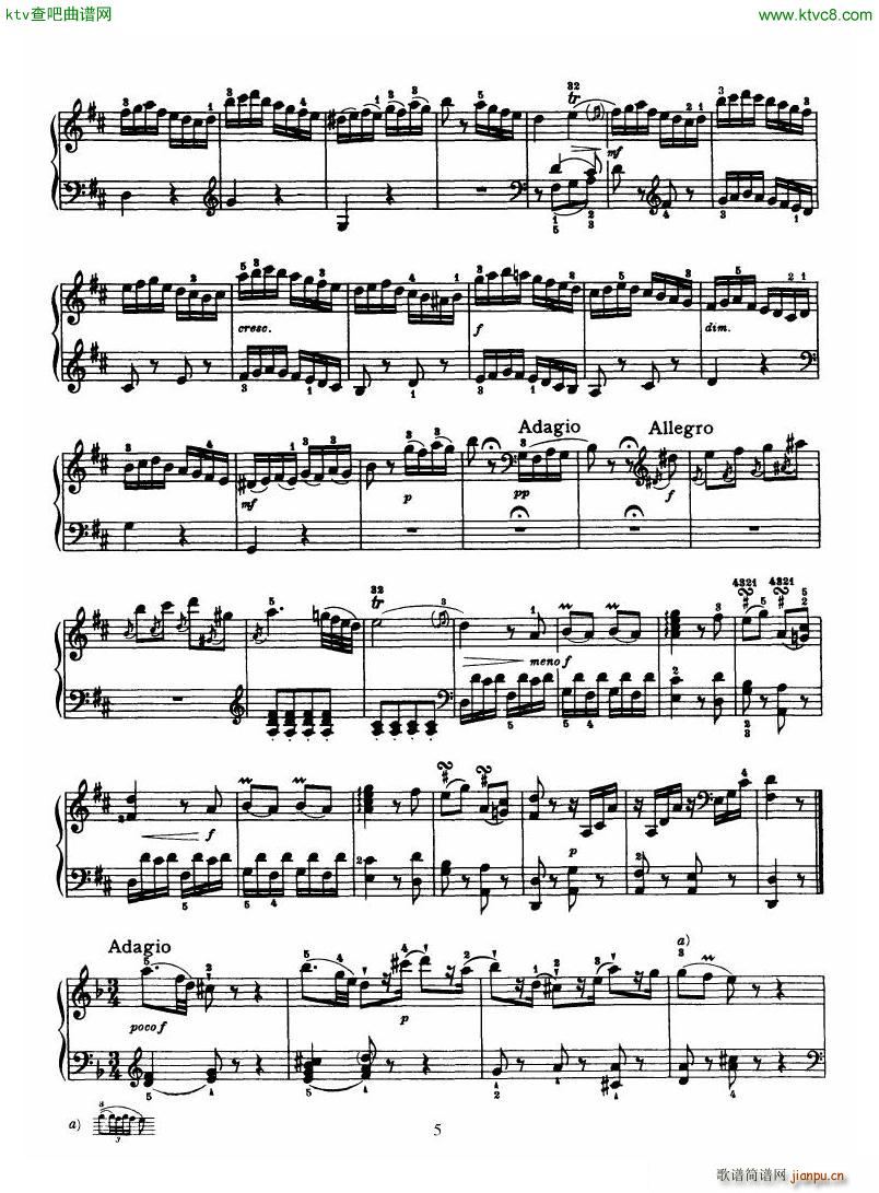 Haydn Piano Sonata No 33 In D(V)5