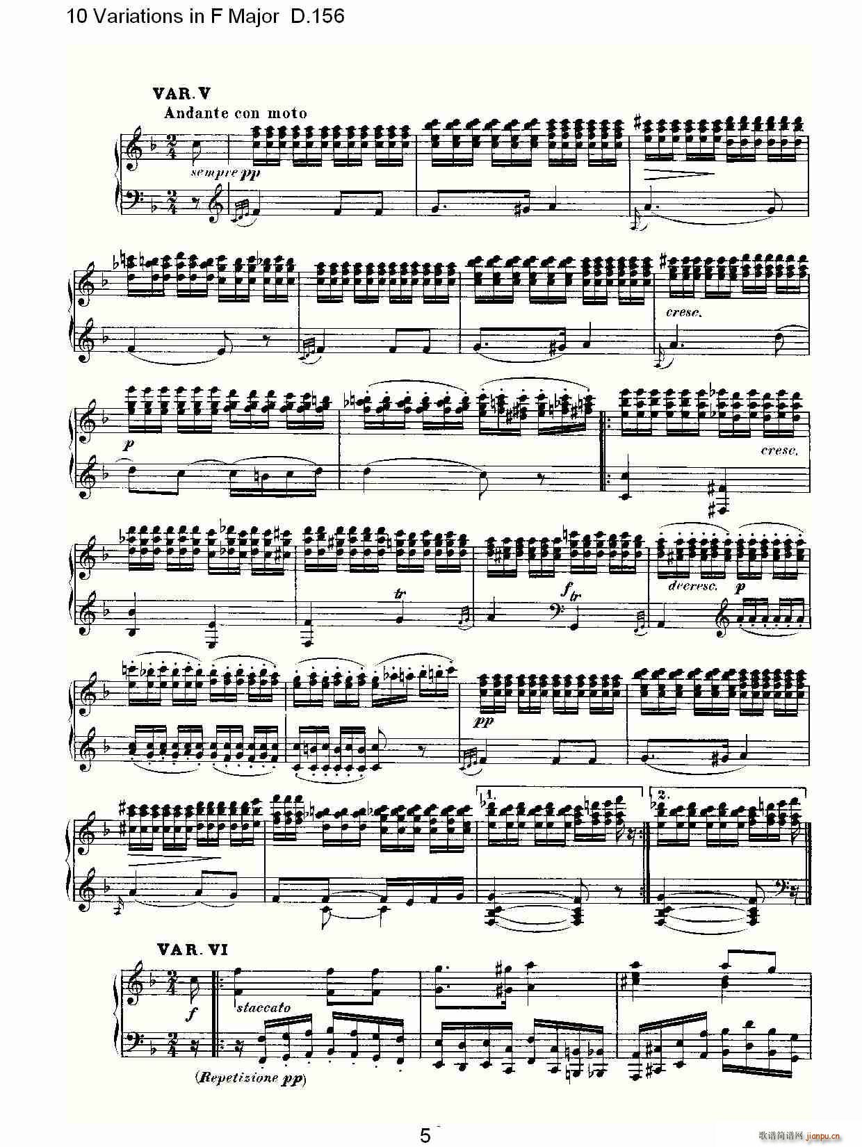 10 Variations in F Major D.156(ʮּ)5