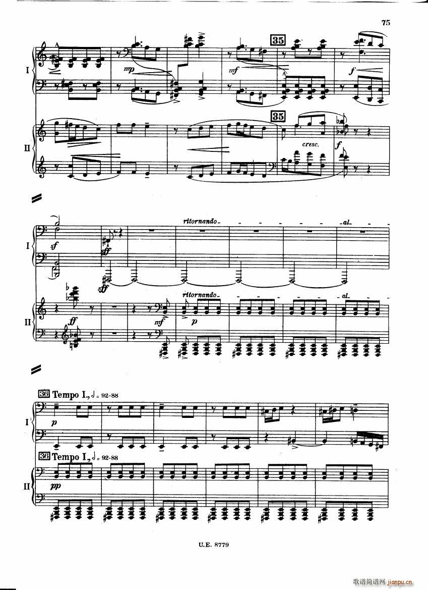 Bartok SZ 83 Piano Concerto 1 2p reduct (V)32