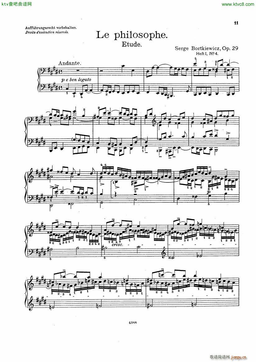 Bortkiewicz Op29 12 Etudes Nouvelles Book 1(V)5
