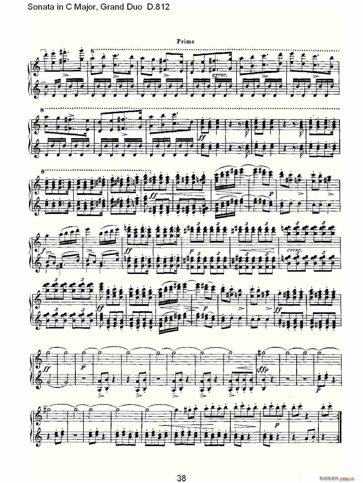 Sonata in C Major, Grand Duo D.812(V)8
