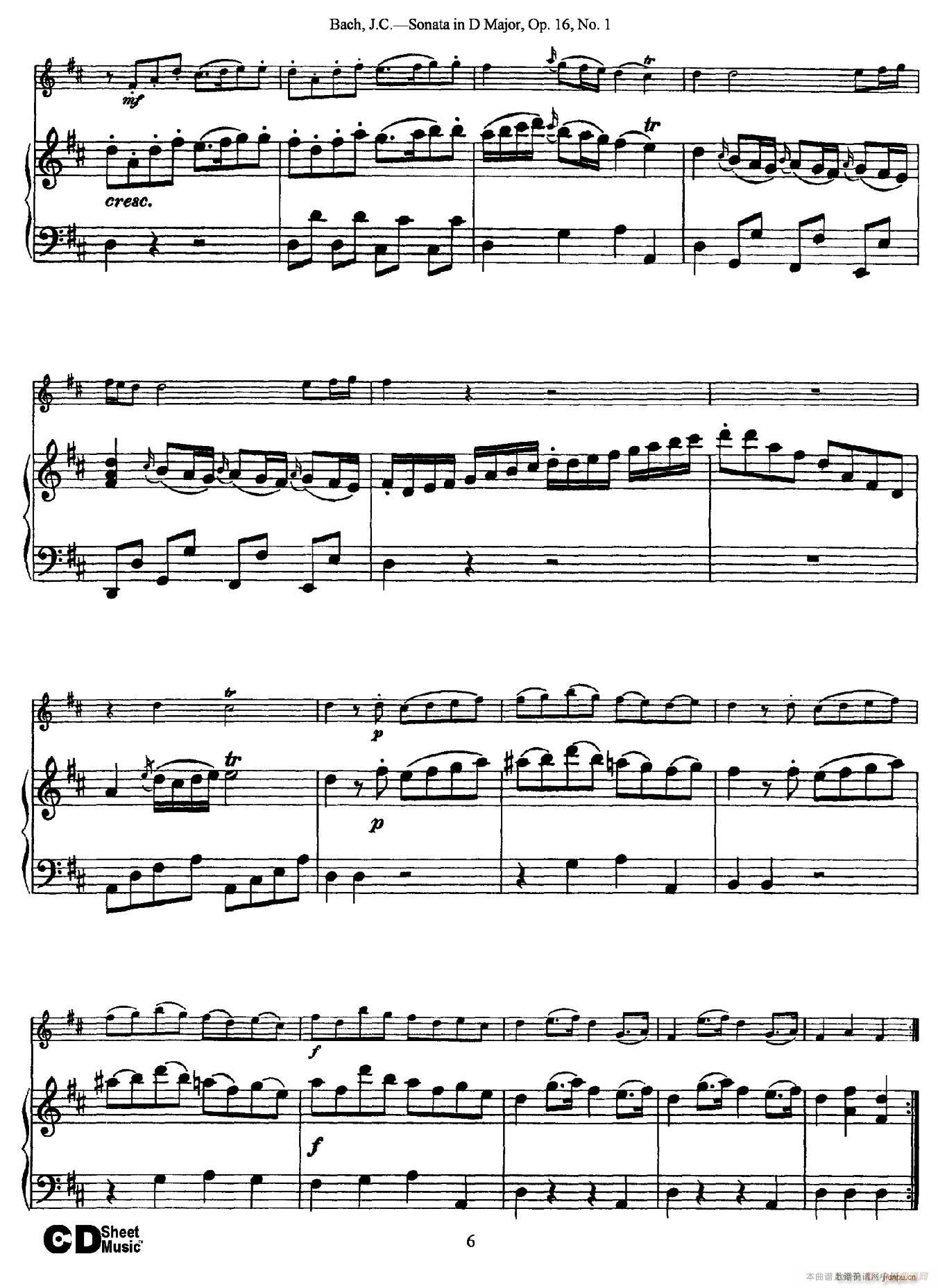 Sonata in D Major Op 16 No 1 ٰ(V)6