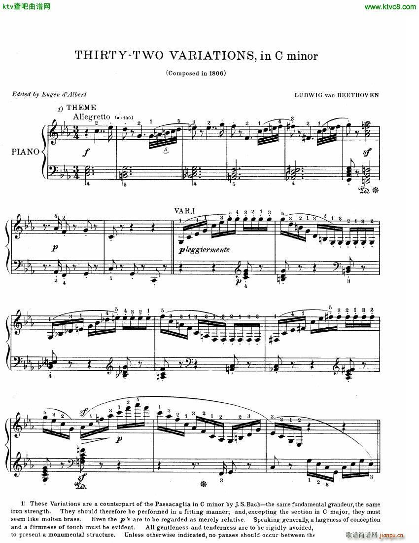 Beethoven WoO 80 32 Variations in C Minor(V)1