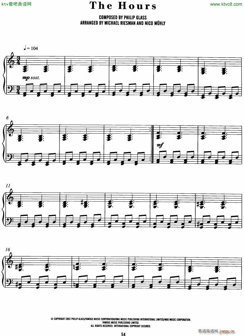 Philip Glass The Hours complete book(V)50