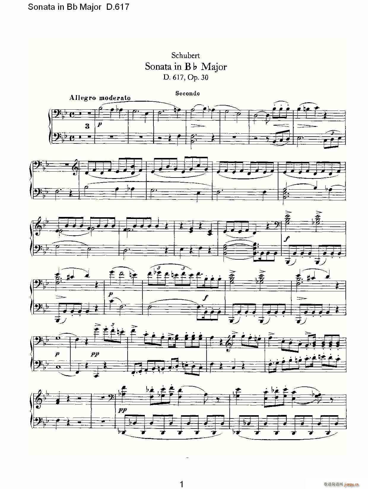 Sonata in Bb Major D.617(ʮּ)1