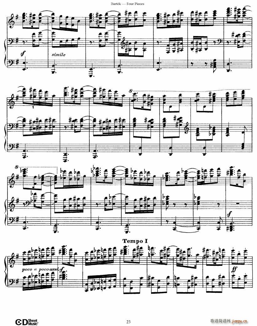 Bartok DD 71 Four Piano Pieces(V)23